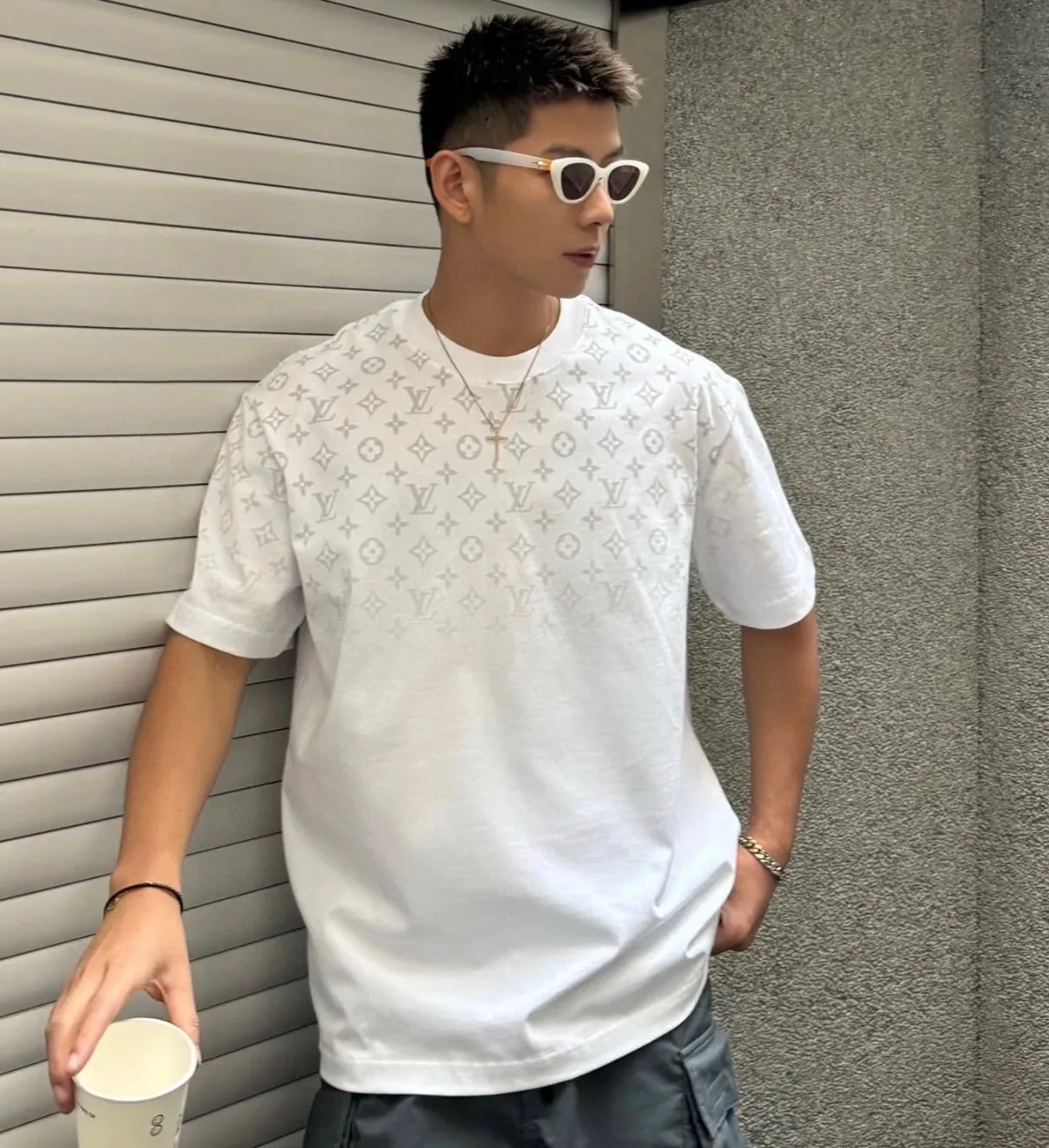 Louis Vuitton/Louis Vuitton presbyopic gradient printed short sleeves